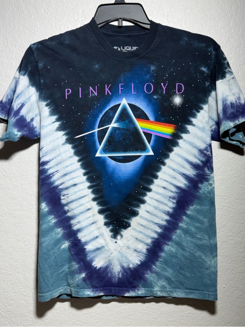 Liquid Blue Pink Floyd Tie-Dye Prism Tee - Blue, Purple, White